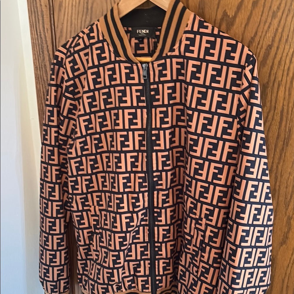 Phendi-inspired Black and Peach Logo Jacket